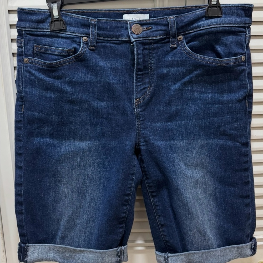 LOFT Dark Blue Denim Shorts